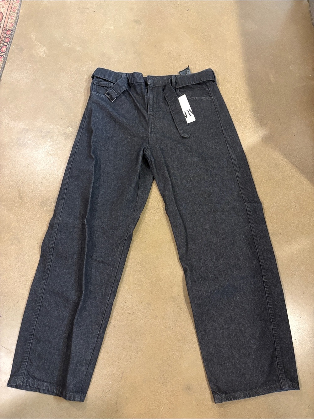 Zara Women's Relaxed Straight Jeans - Charcoal
